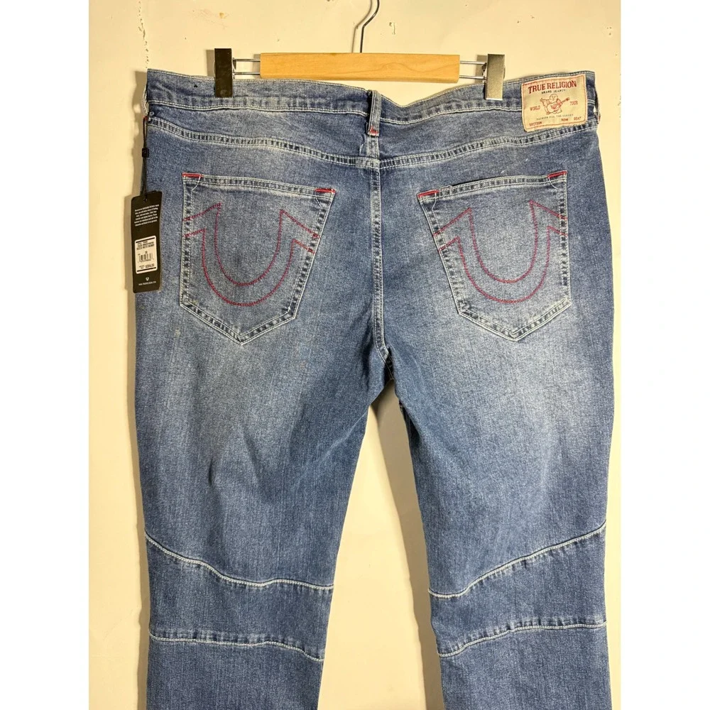 True Religion Rocco Moto Skinny Jeans Mens 38 Medium Spiced Orchard Wash NWT